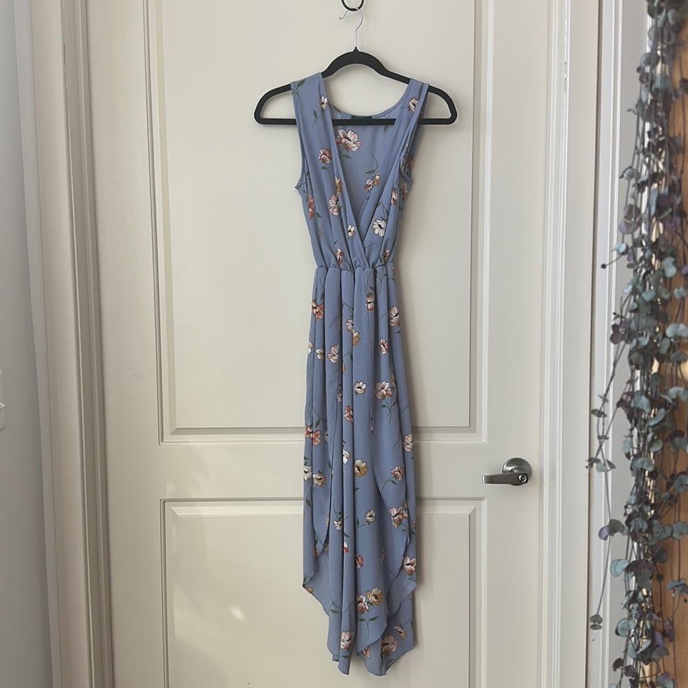 - floral asymmetrical jumper dress
